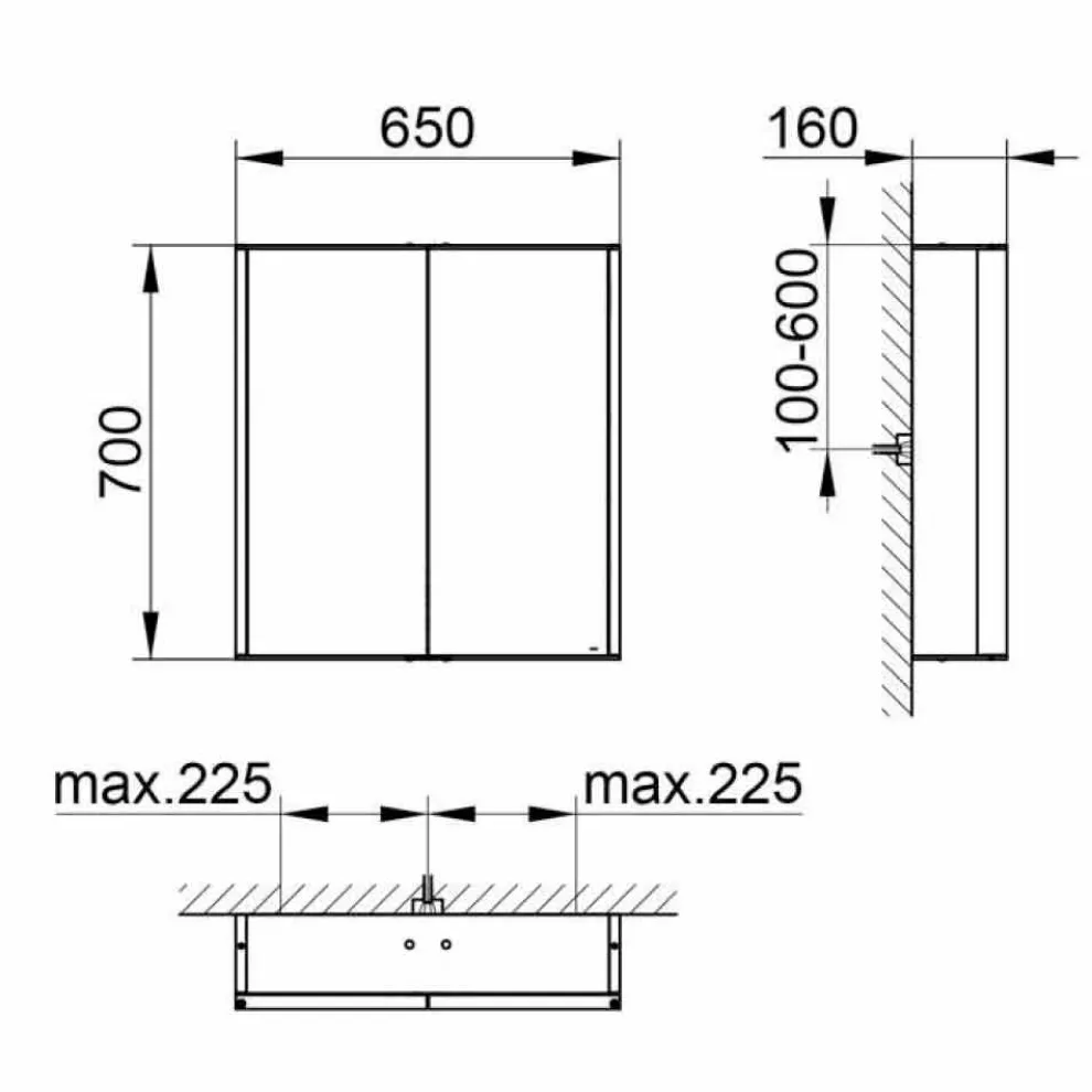 Wandspiegel aus Aluminium mit LED-Beleuchtung - Demon