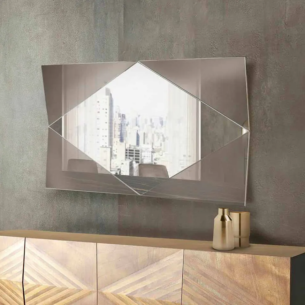 Wandspiegel aus bronziertem oder geräuchertem Glas Made in Italy - Monterosa