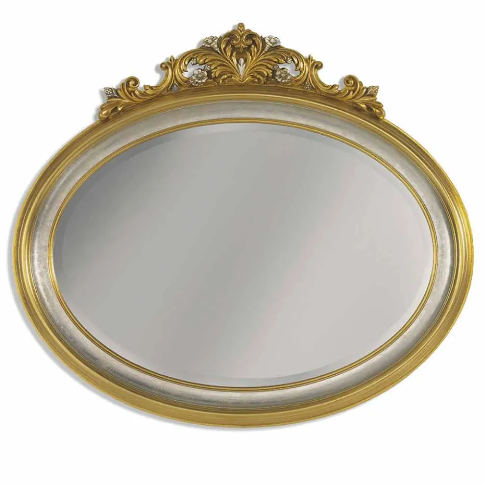 Wandspiegel aus Friesharz und Ayous Holz made in Italy Alberto