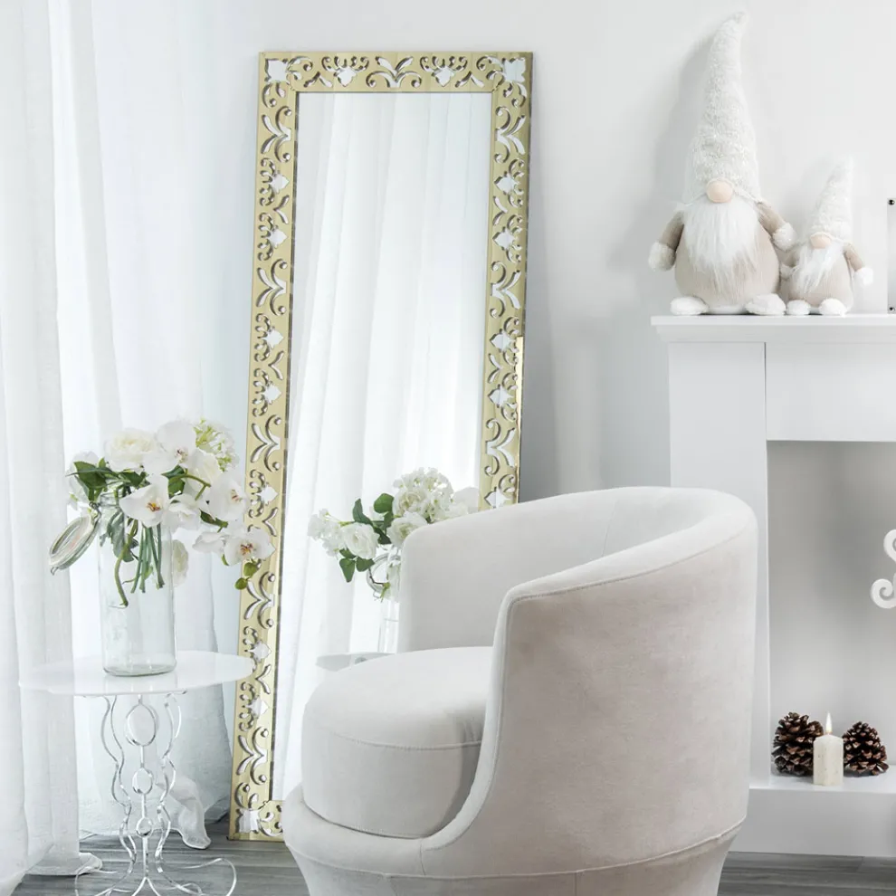 Wandspiegel aus Gold-, Silber- oder Bronzeplexiglas mit Rahmen - Nektar