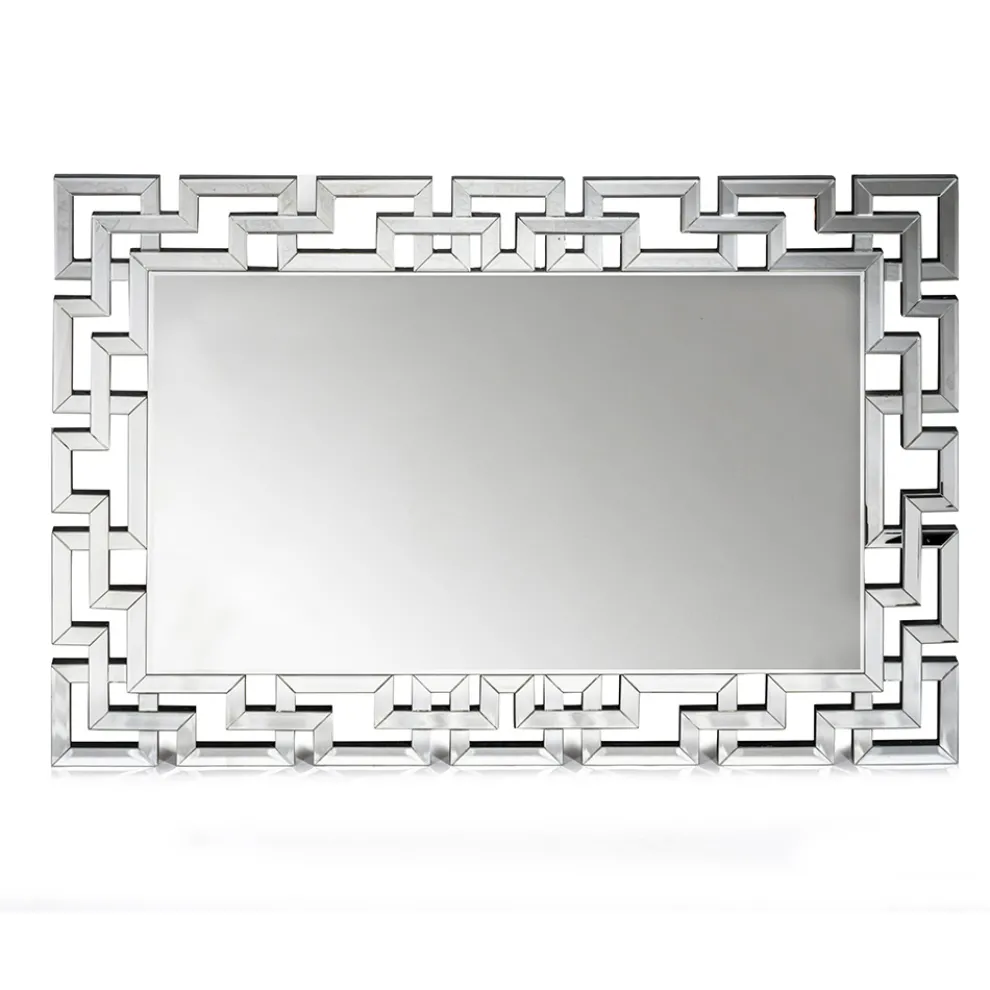Wandspiegel aus MDF und versilbertem Glas mit geformtem Rahmen - Avolo