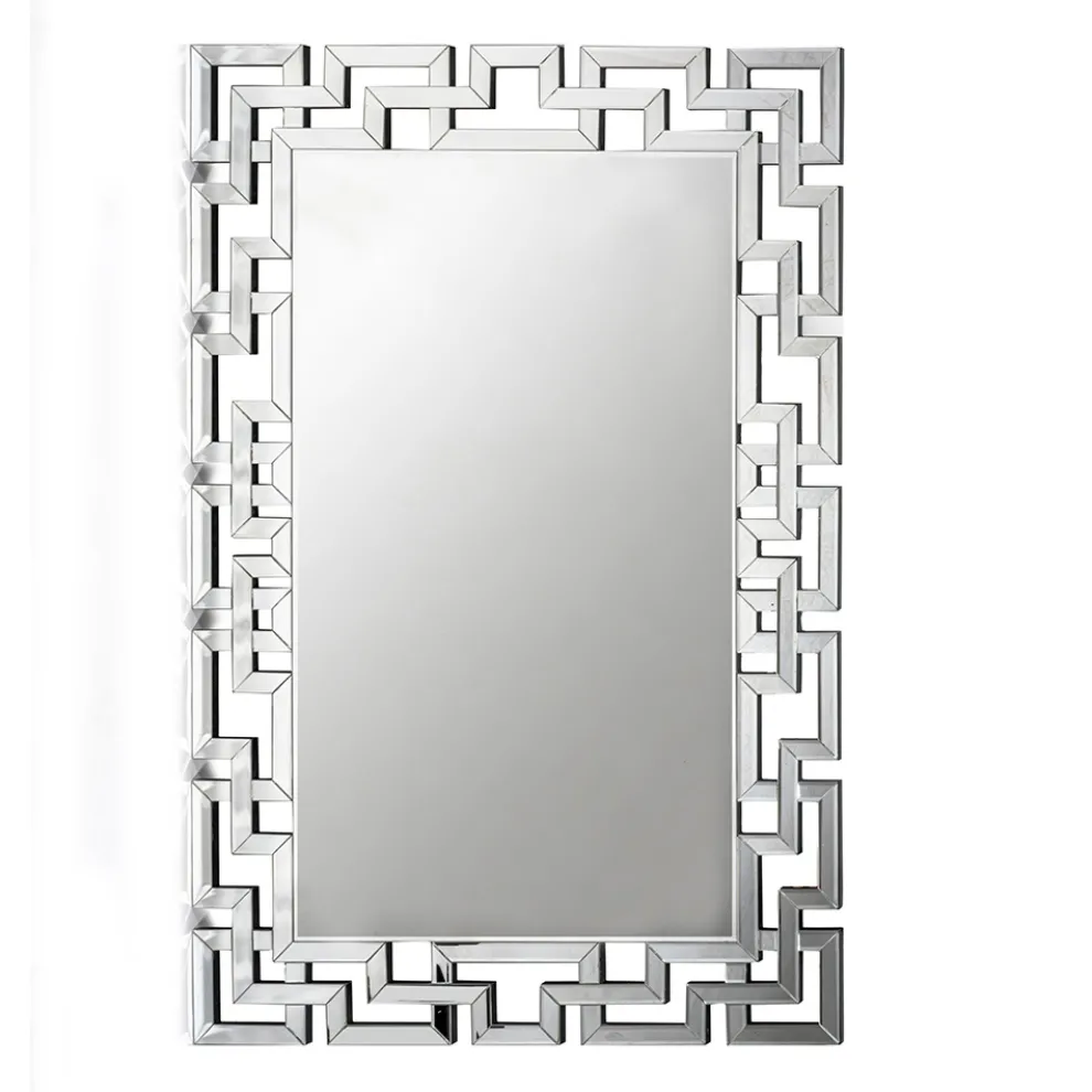 Wandspiegel aus MDF und versilbertem Glas mit geformtem Rahmen - Avolo