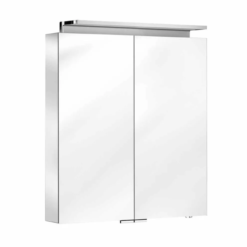 Wandspiegel mit 2 Türen mit LED-Licht und Steckdosen - Bramo