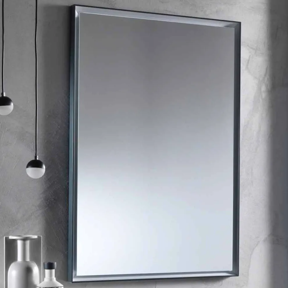 Wandspiegel mit Aluminiumrahmen und LED-Licht Made in Italy - Chik