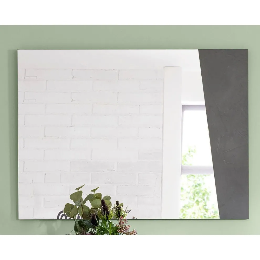 Wandspiegel mit glänzend weißem Holz oder Schiefer im italienischen Design - Joris