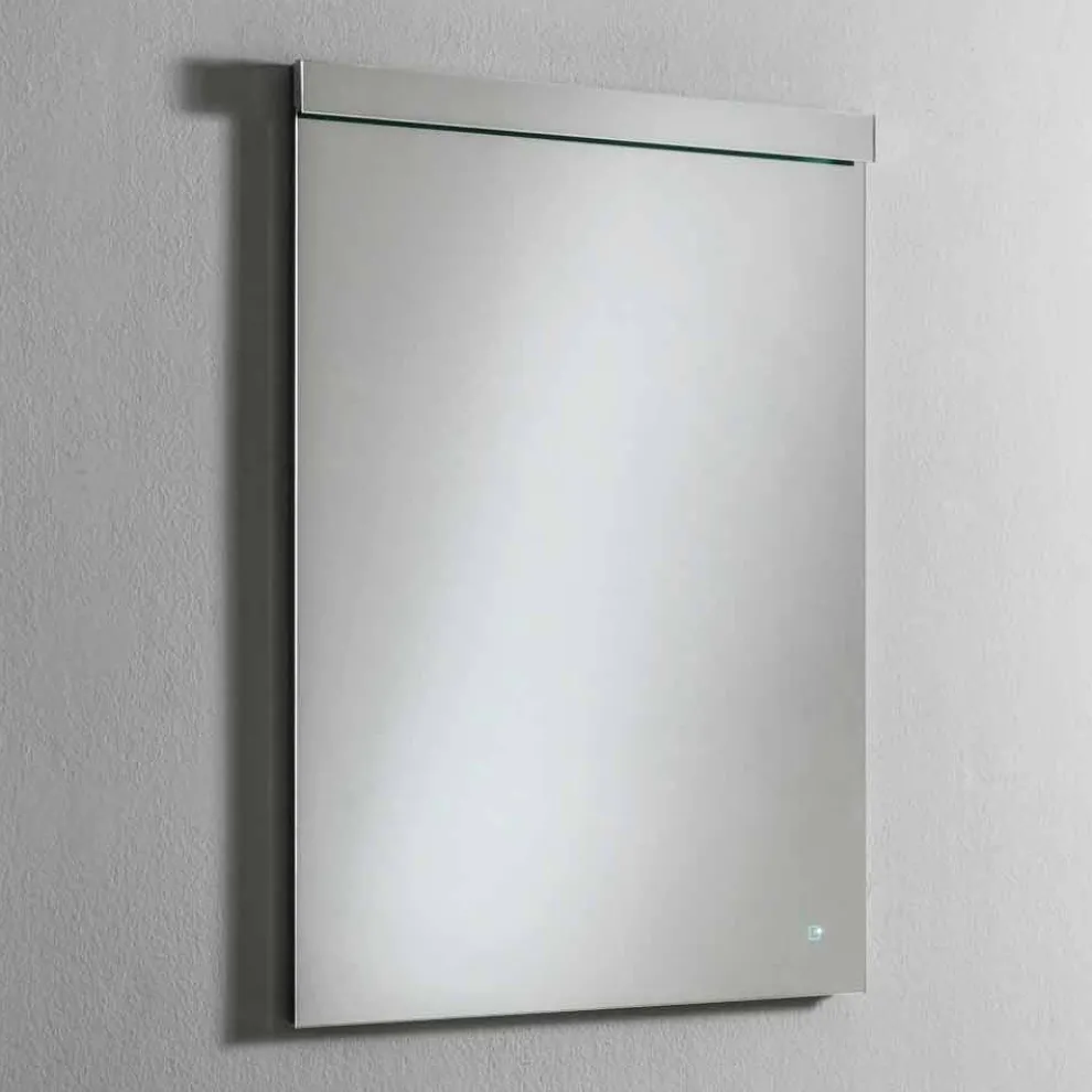 Wandspiegel mit integriertem LED-Licht aus Edelstahl Made in Italy - Tuccio