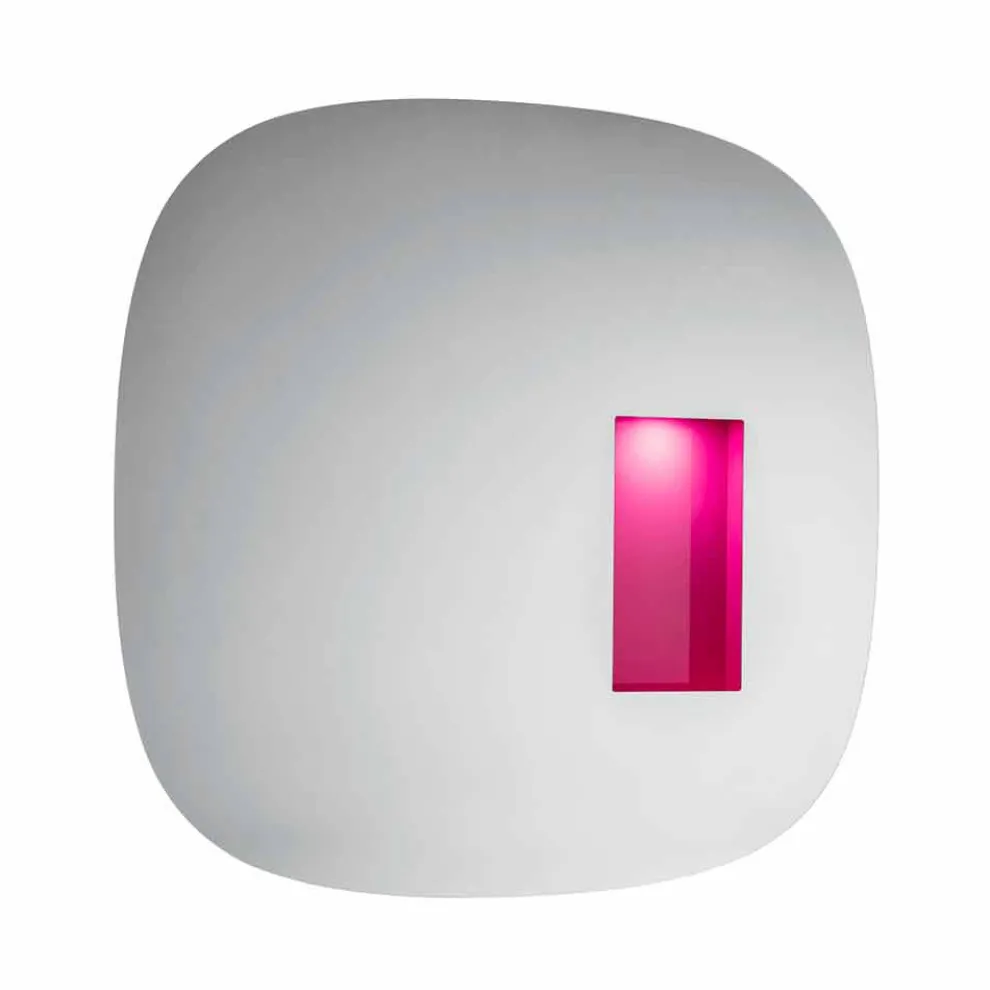 Wandspiegel mit LED-Licht und rosa Fach Luxus-Design Made in Italy - Matrix