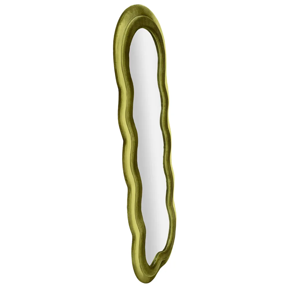 Wandspiegel mit MDF-Rahmen und Samtbezug - Weiß