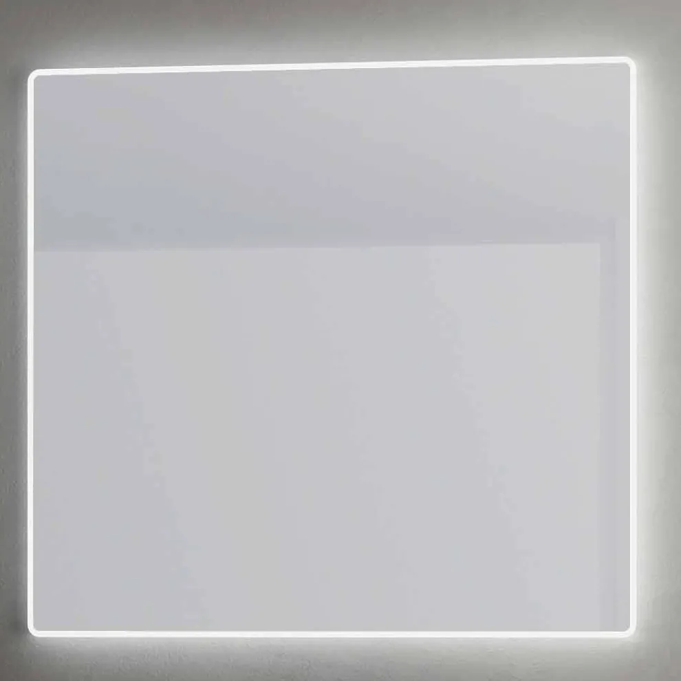 Wandspiegel mit Satinkanten, LED-Beleuchtung, Tessa