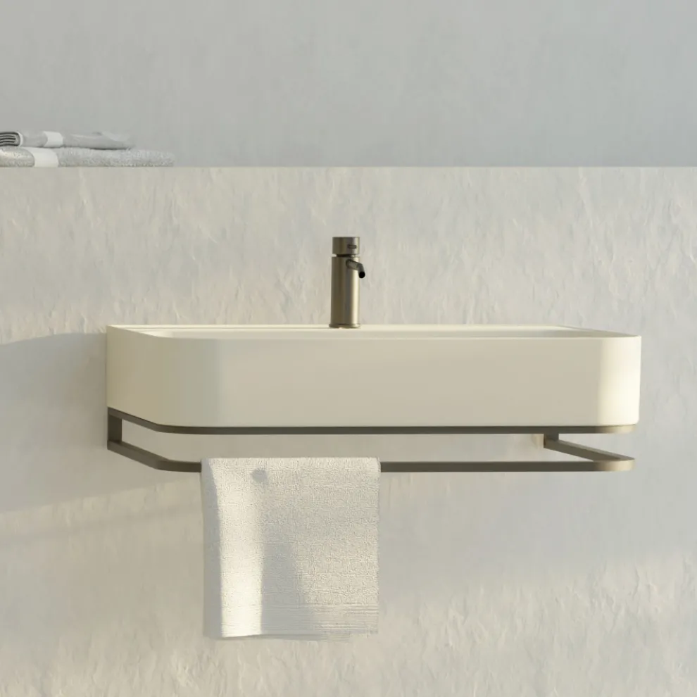 Wandwaschbecken aus Keramik mit optionalem Handtuchhalter, hergestellt in Italien – Graffa