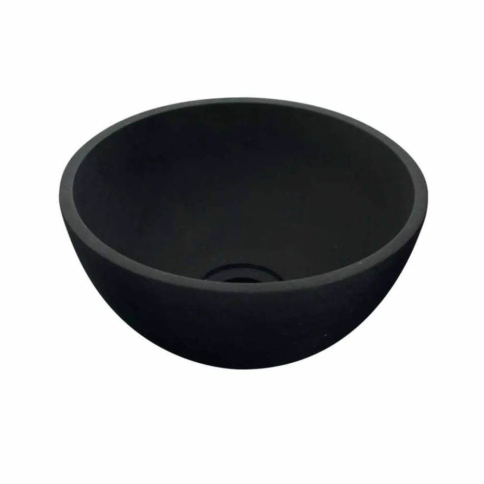 Waschbecken Aufsatzwaschbecken aus schwarzen Basalt Kali Design