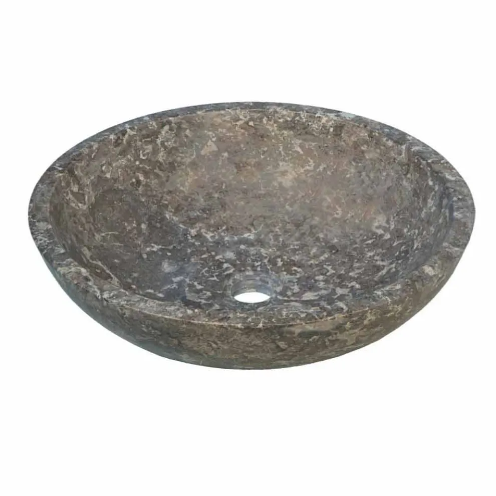 Waschbecken Aufsatzwaschbecken rund anthrazitfarben aus Naturstein Moyo Design