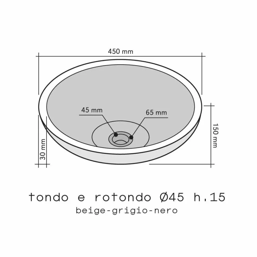 Waschbecken Aufsatzwaschbecken rund anthrazitfarben aus Naturstein Moyo Design