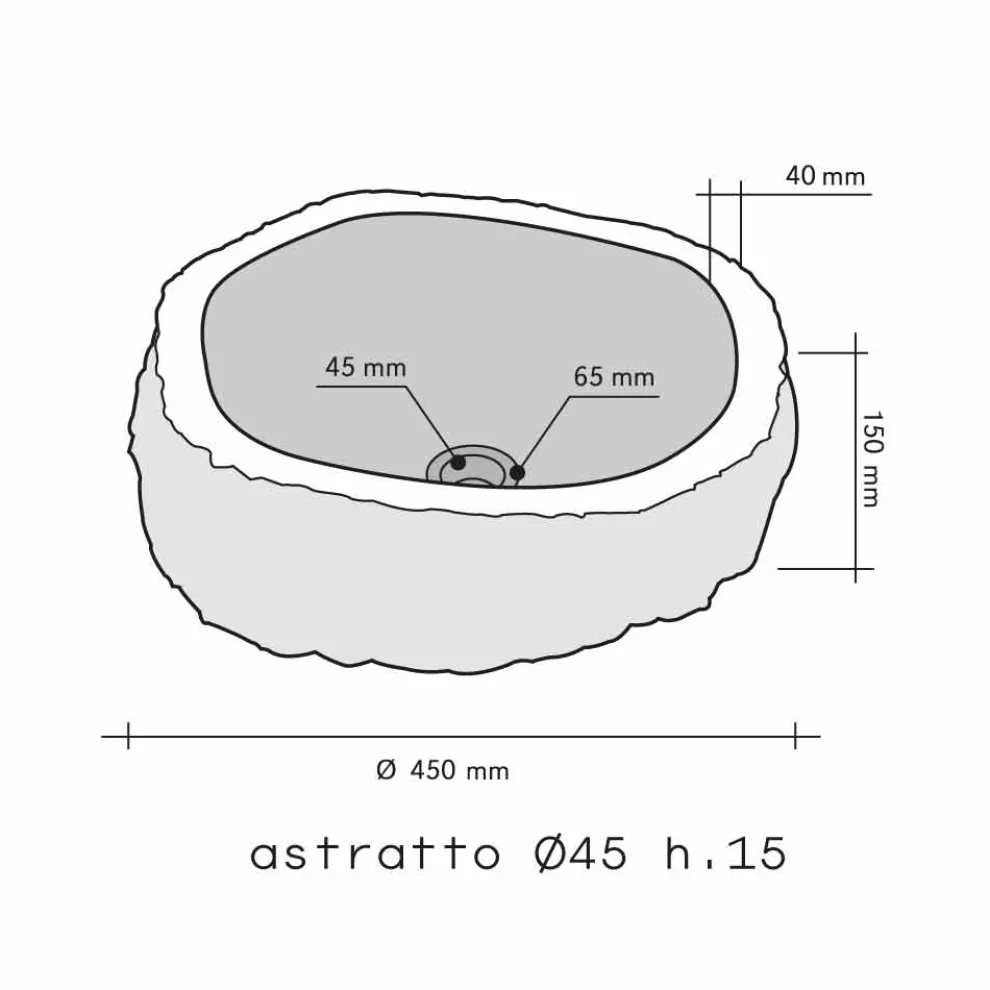 Waschbecken Aufsatzwaschbecken aus grau melierten Marmor Mumbai Design