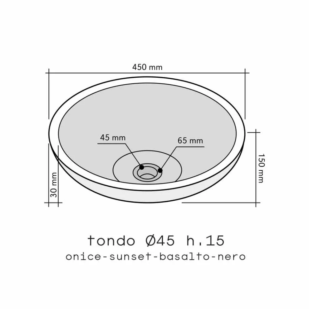 Waschbecken Aufsatzwaschbecken rund beige aus Onyx Nusa Design