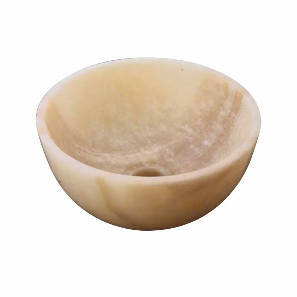 Waschbecken Aufsatzwaschbecken rund aus Onyx Sula Design