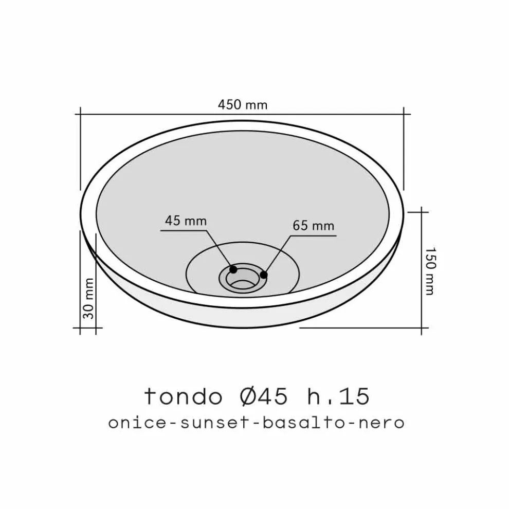 Waschbecken Aufsatzwaschbecken rund aus Naturstein Kari  Design