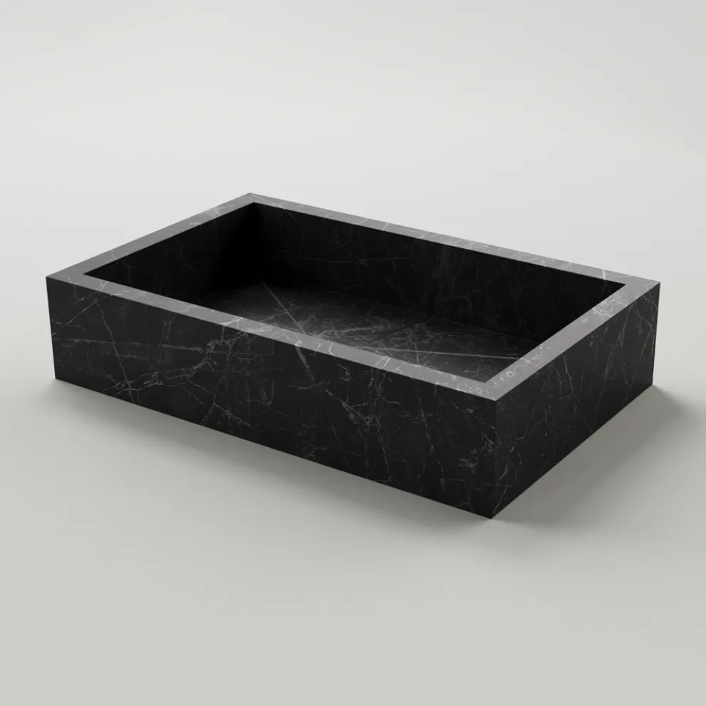 Waschbecken aus Feinsteinzeug mit Marmoroptik Made in Italy - Ludmilla