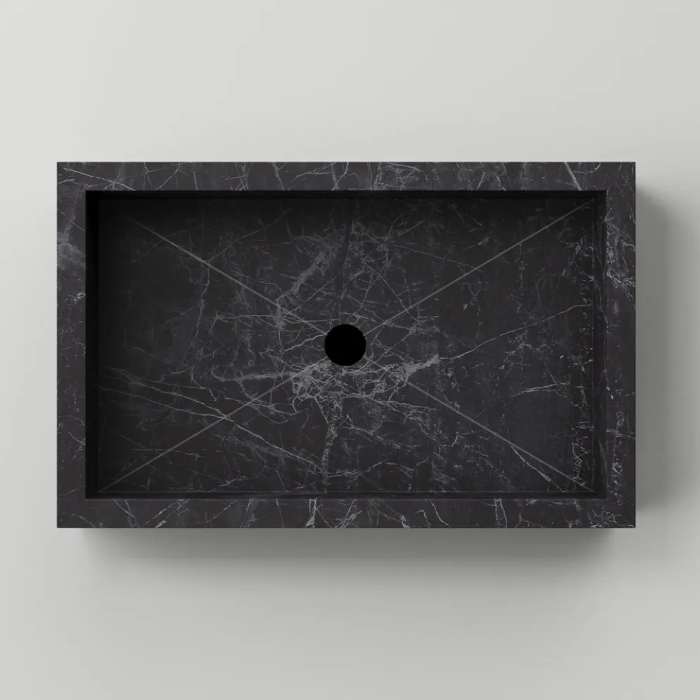 Waschbecken aus Feinsteinzeug mit Marmoroptik Made in Italy - Ludmilla