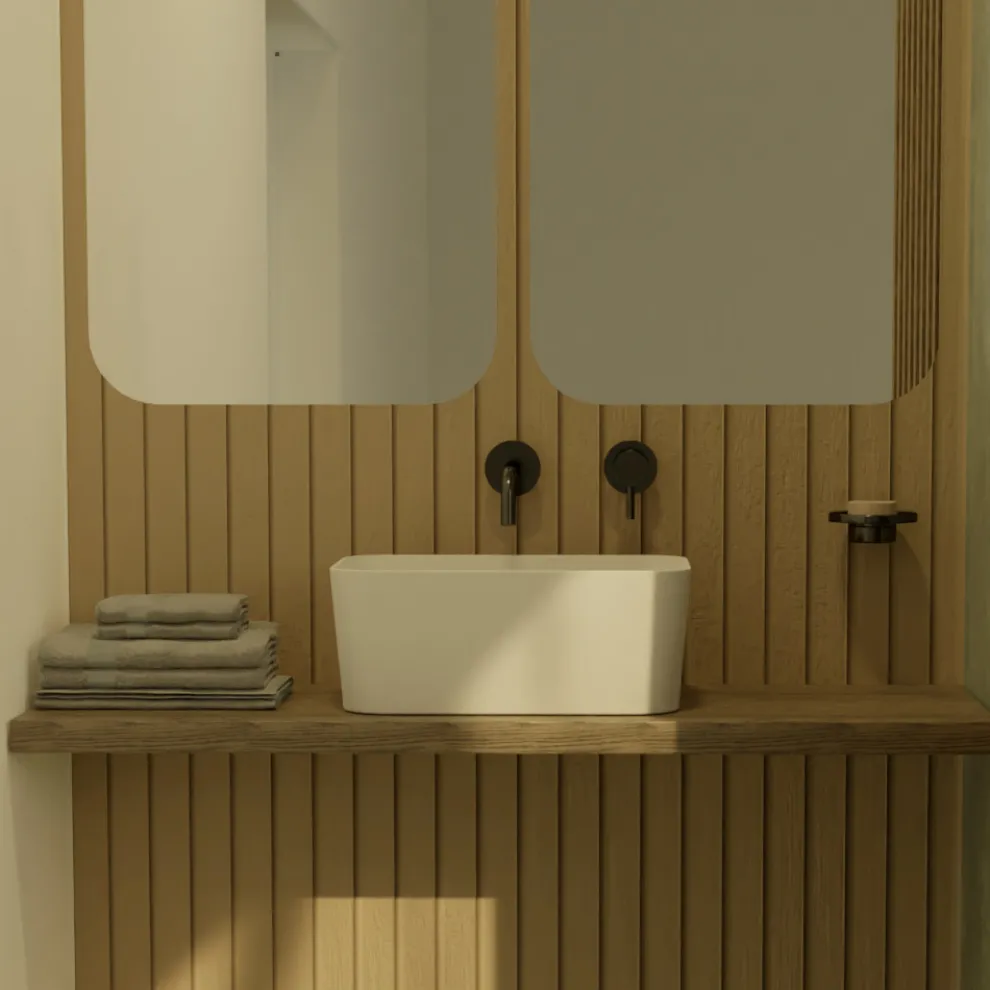 Waschbecken aus Keramik, erhältlich in verschiedenen Farben, hergestellt in Italien – Korb