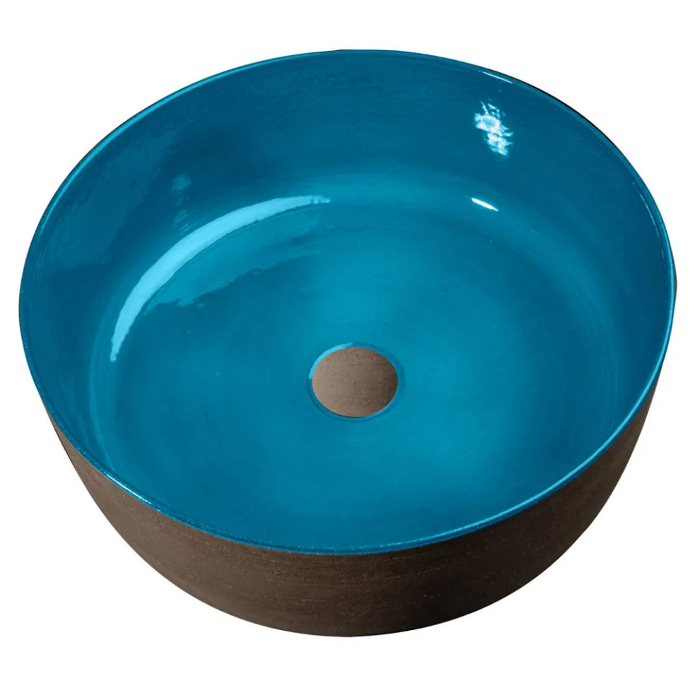 Waschbecken aus Ton mit emailliertem Inneren Made in Italy - Tatiana