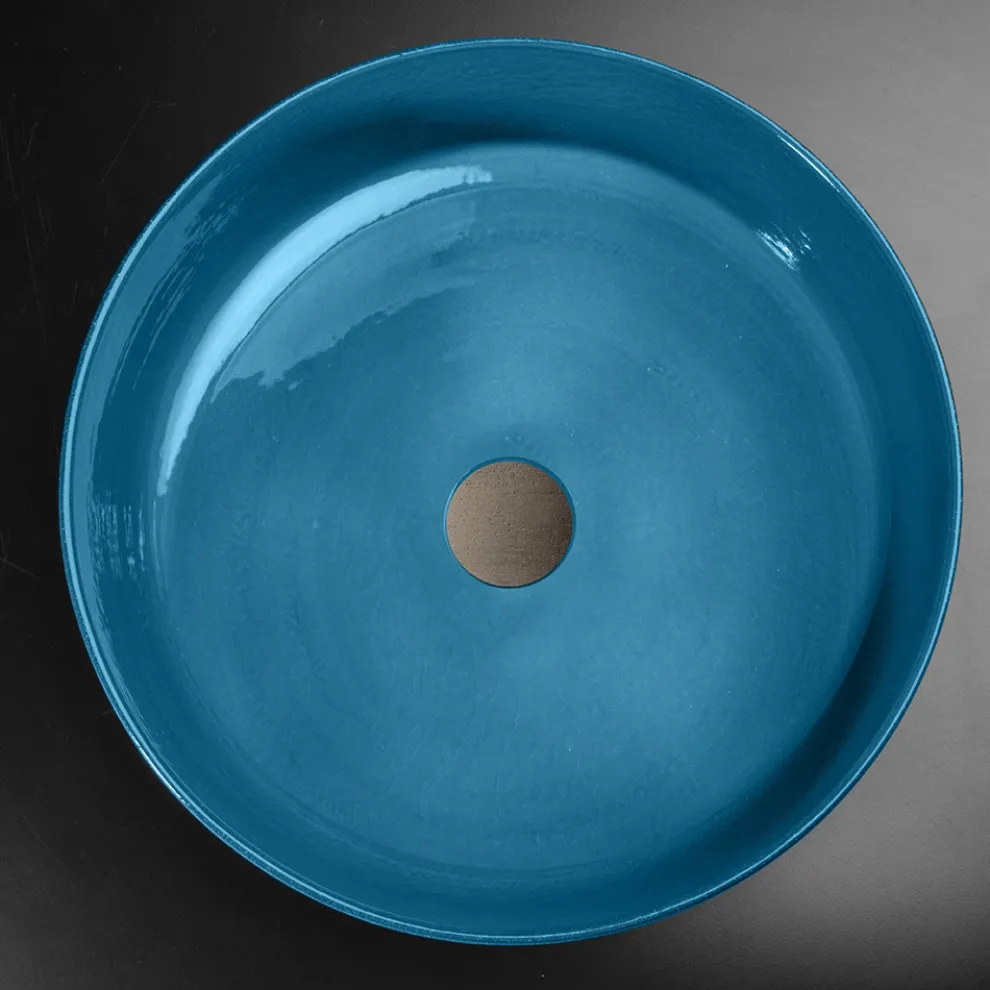 Waschbecken aus Ton mit emailliertem Inneren Made in Italy - Tatiana