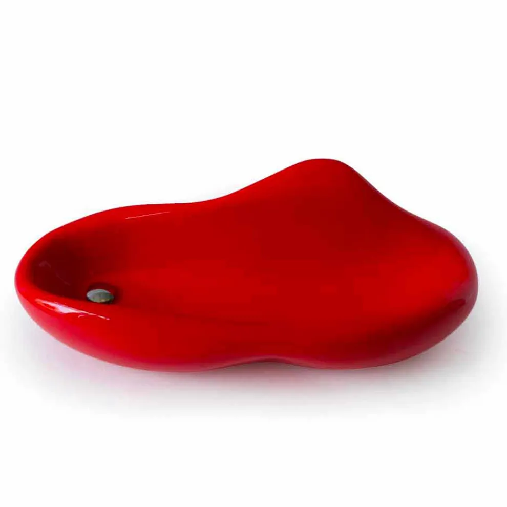 Waschbecken rot in modernem Design Scad Made in Italy