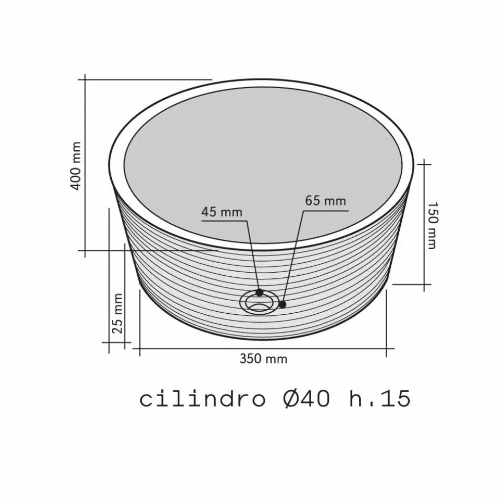 Waschbecken Standwaschbecken Zylinder aus schwarzen Marmor Ampat Design
