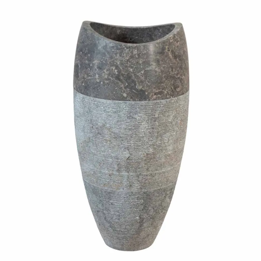 Waschbecken Stanwaschebcken Sockel aus grauen Naturstein Gili Design