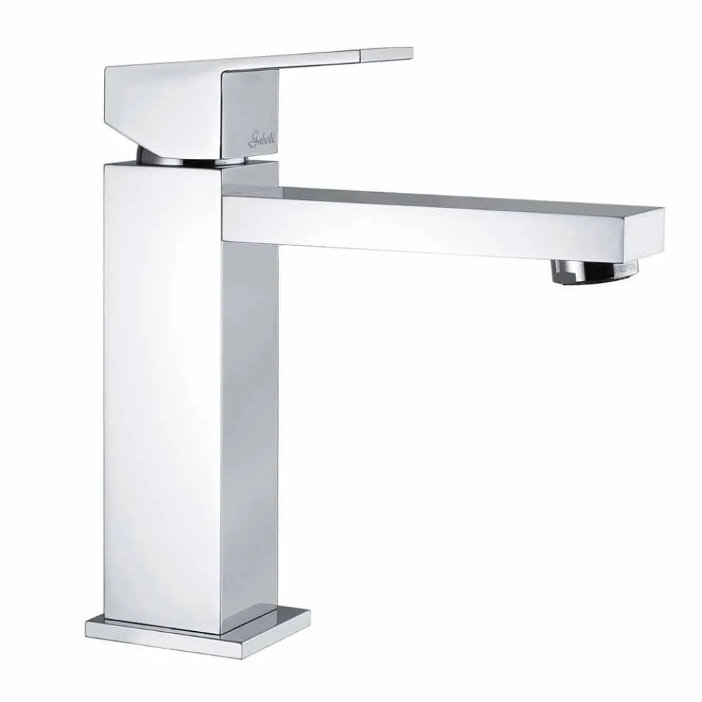 Waschbeckenmischer aus quadratisch verchromtem Messing Made in Italy - Medida