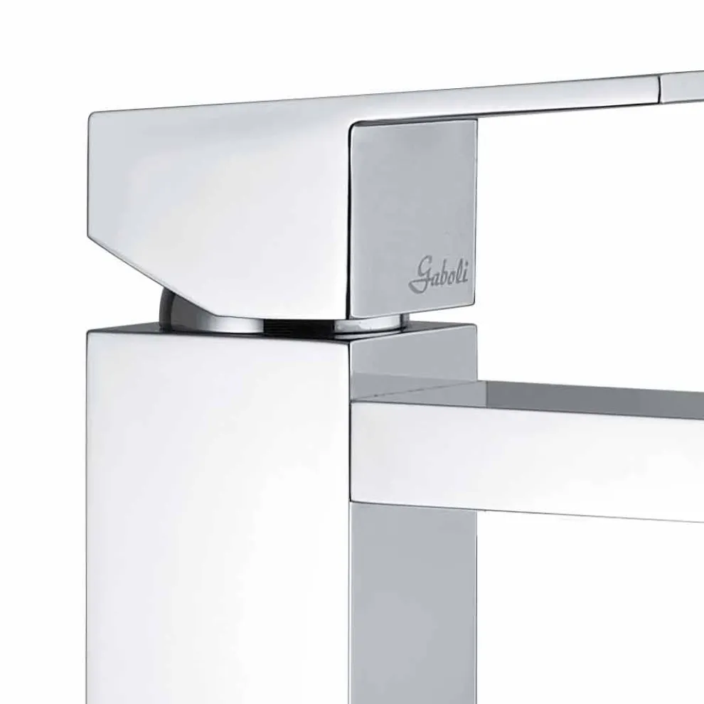 Waschbeckenmischer aus quadratisch verchromtem Messing Made in Italy - Medida