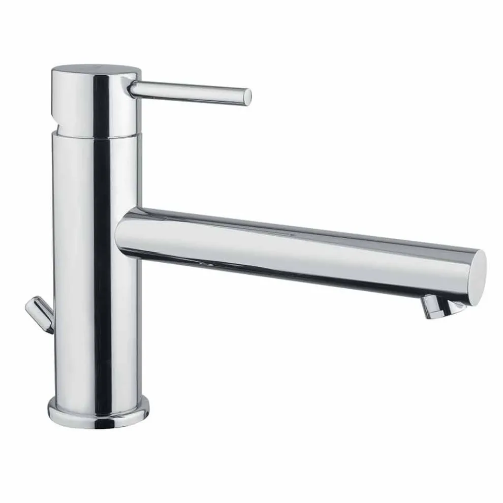 Waschtischmischer aus verchromtem Messing mit Abfluss made in Italy - Ermia