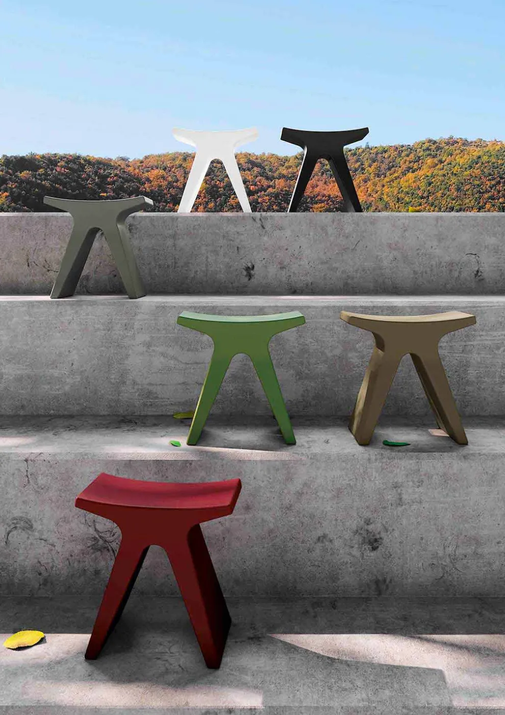 Low Design Outdoor Hocker aus Polypropylen Made in Italy - Prue