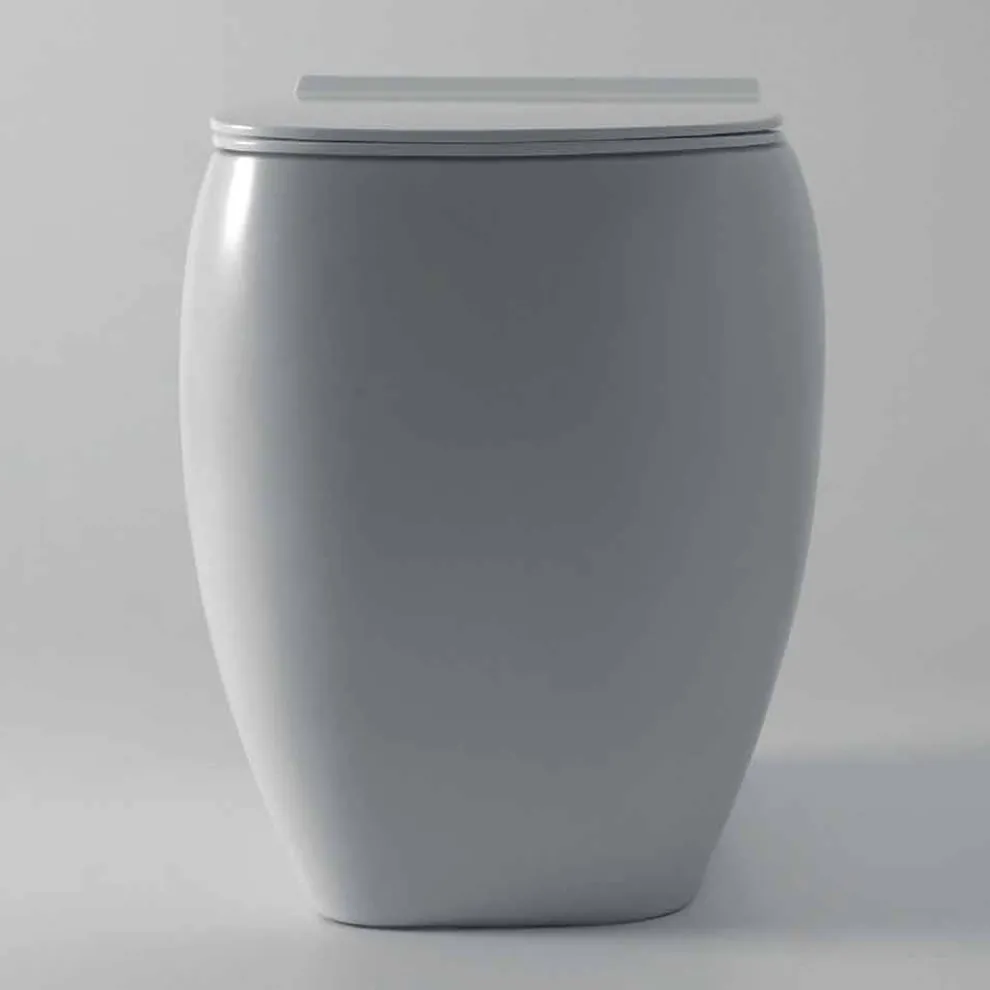 WC-Vase aus weißem Keramik in modernem Design, Gais, hergestellt in Italien
