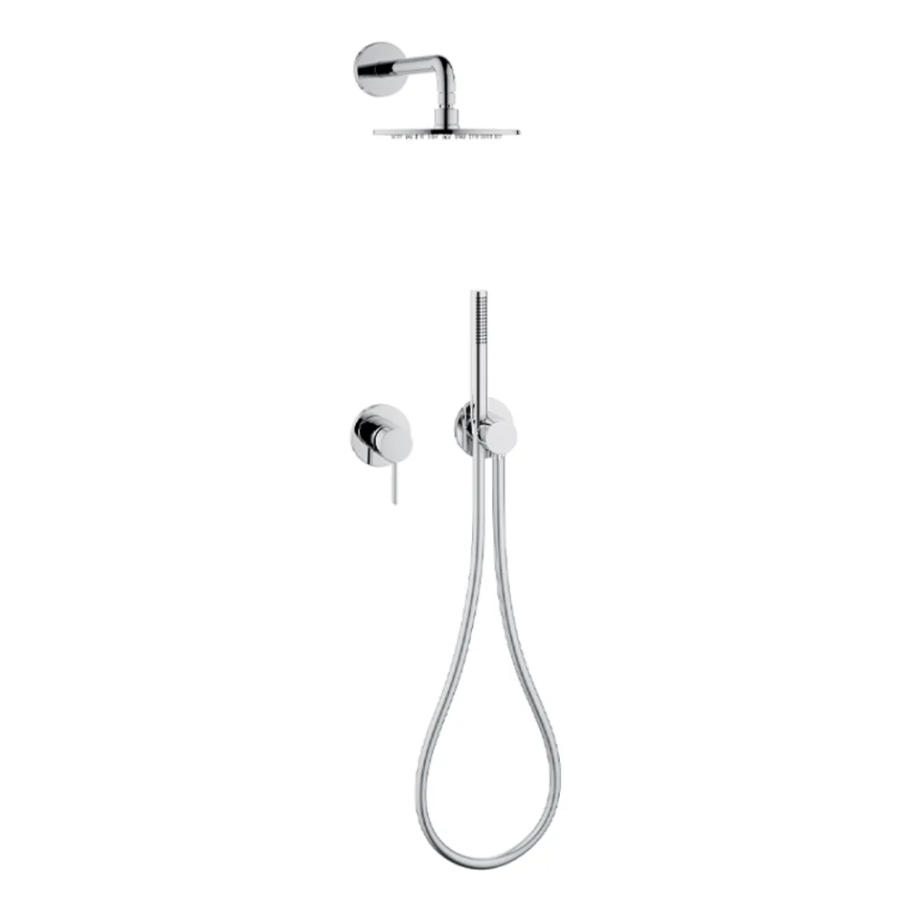 2-Wege-Duschgruppe Duschkopf und Handbrause mit runder oder quadratischer Rosette - Imperio