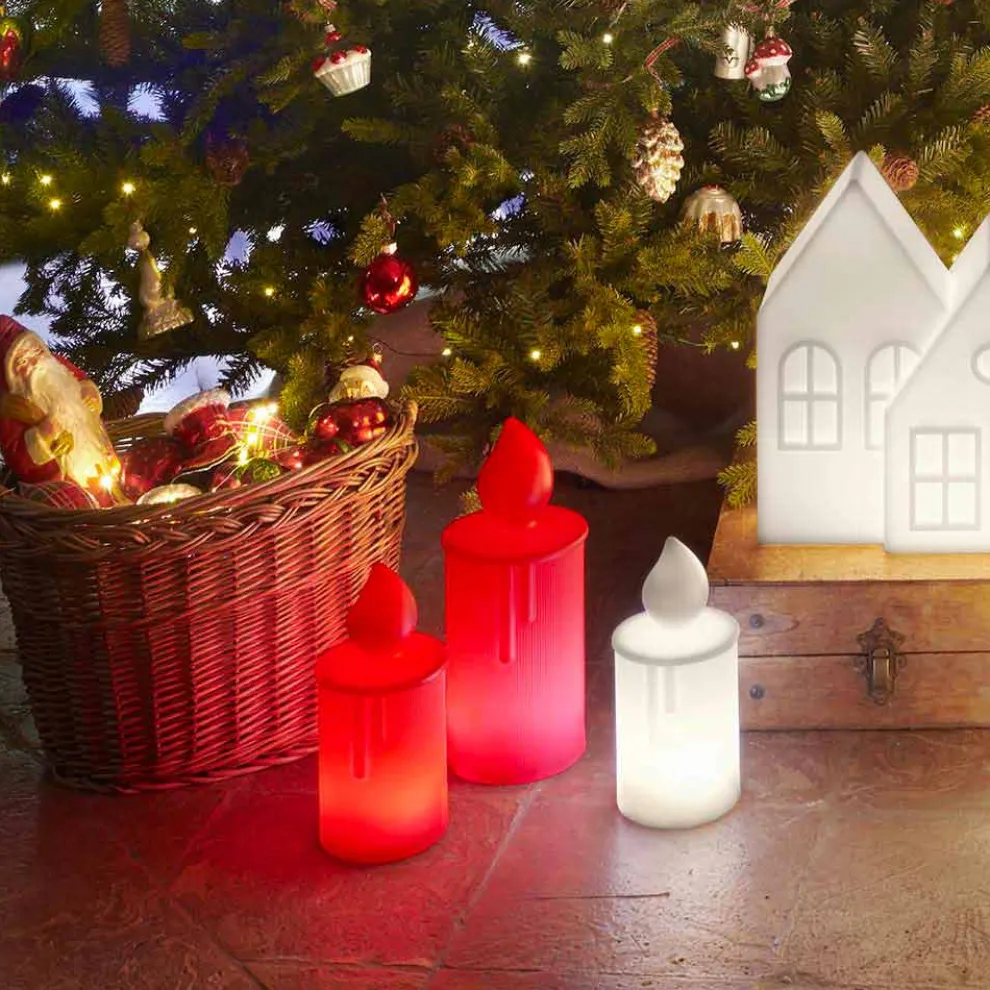 Weiß oder Rot leuchtende Kerze Tischlampe Design von Slide - Fiammetta