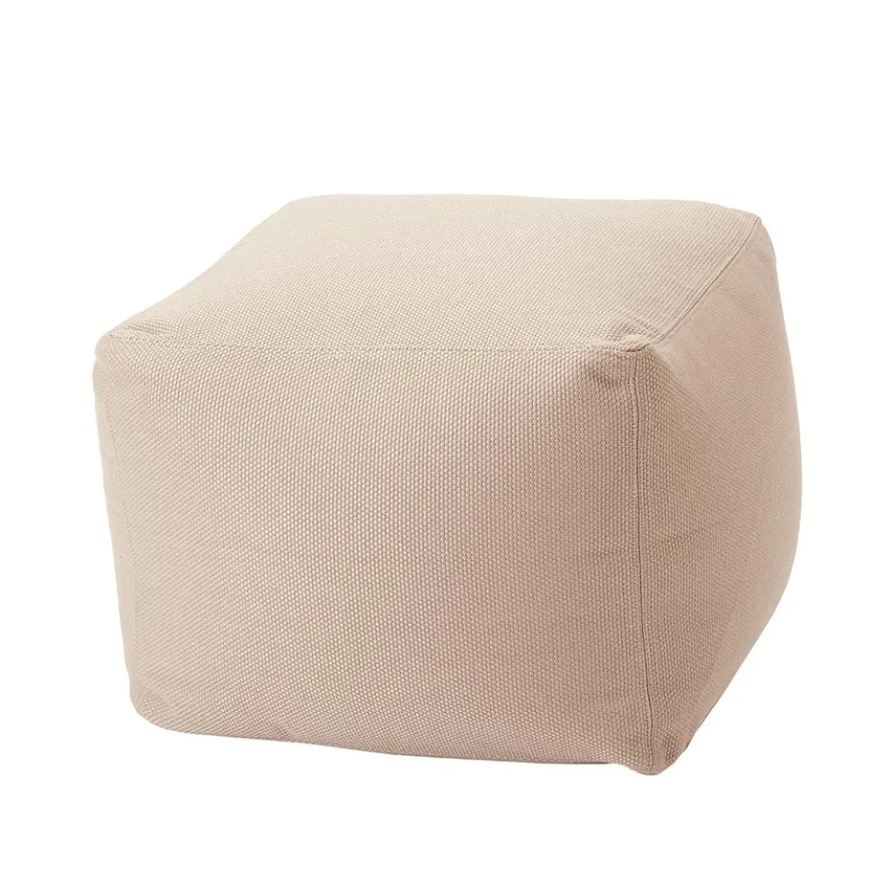 Weicher quadratischer Innen- und Außenhocker aus Stoff in verschiedenen Farben - Naemi