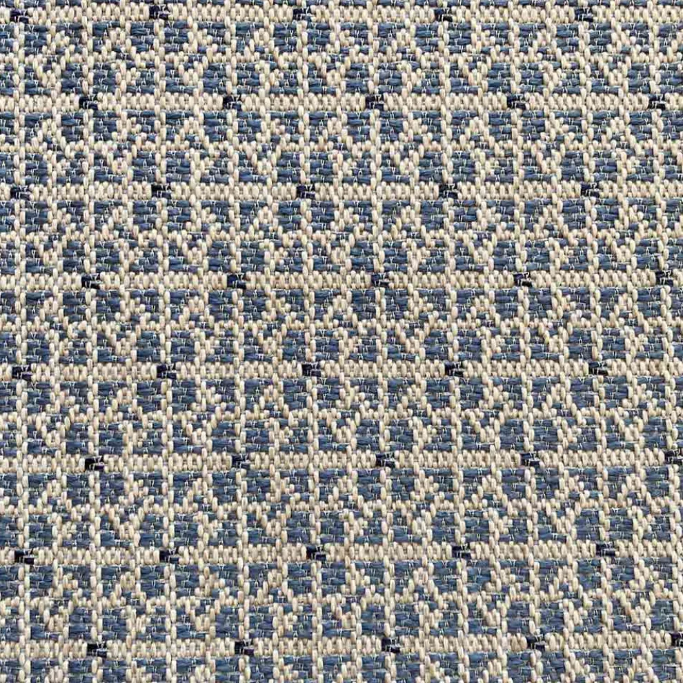 Weicher runder Hocker für Wohnzimmer im Innen- oder Außenbereich aus farbigem Stoff - Naemi