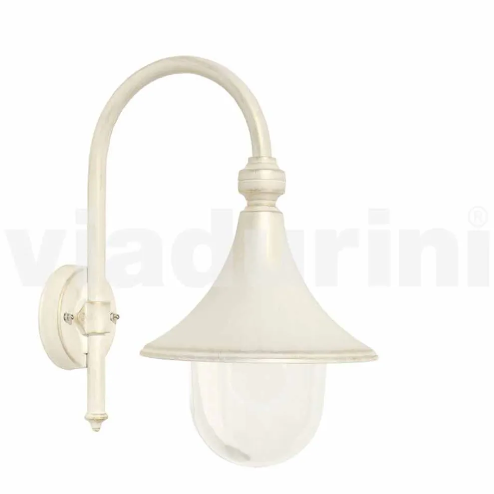 Weiße Aluminiumlaterne der Gartenwand, hergestellt in Italien, Anusca