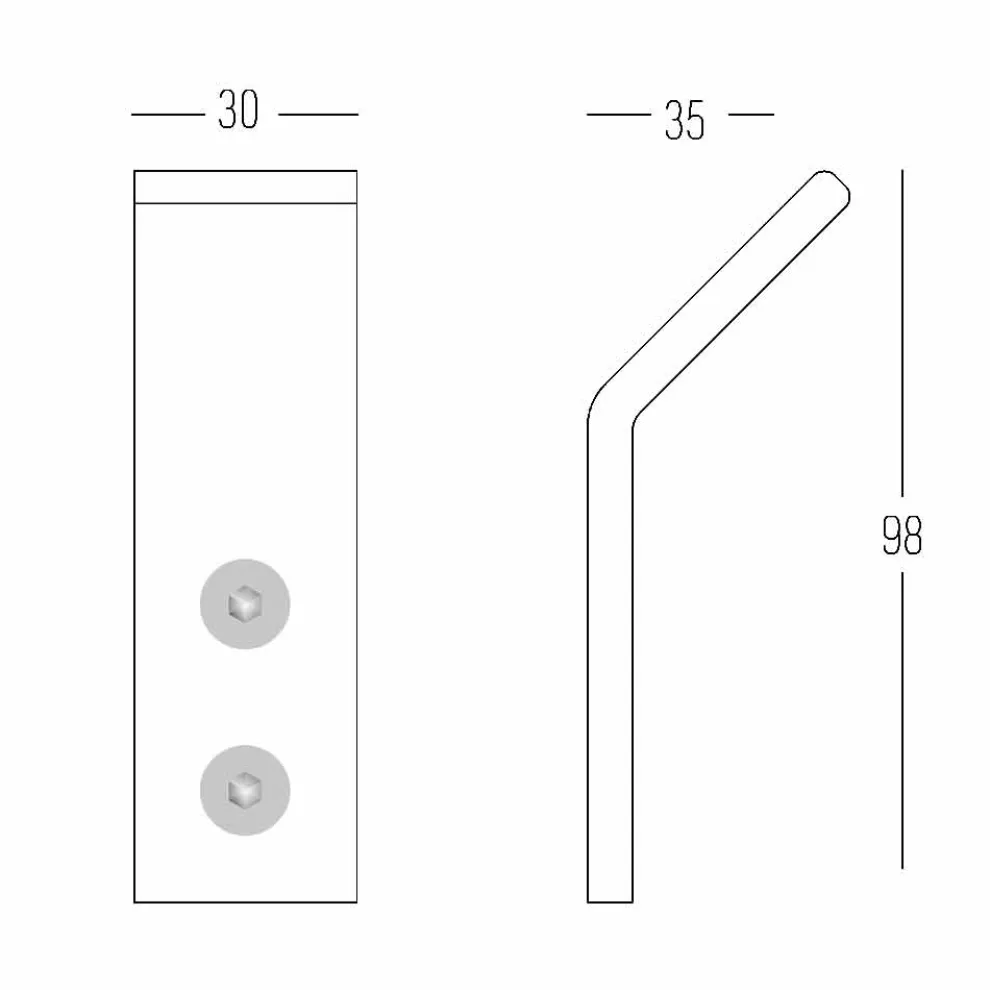 Weiße Corian Wandgarderobe mit Schrauben, 3-teiliges Design - Appiccio