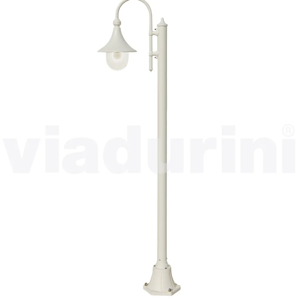 Weiße Gartenlampe aus Aluminium mit 1 Licht, hergestellt in Italien, Anusca