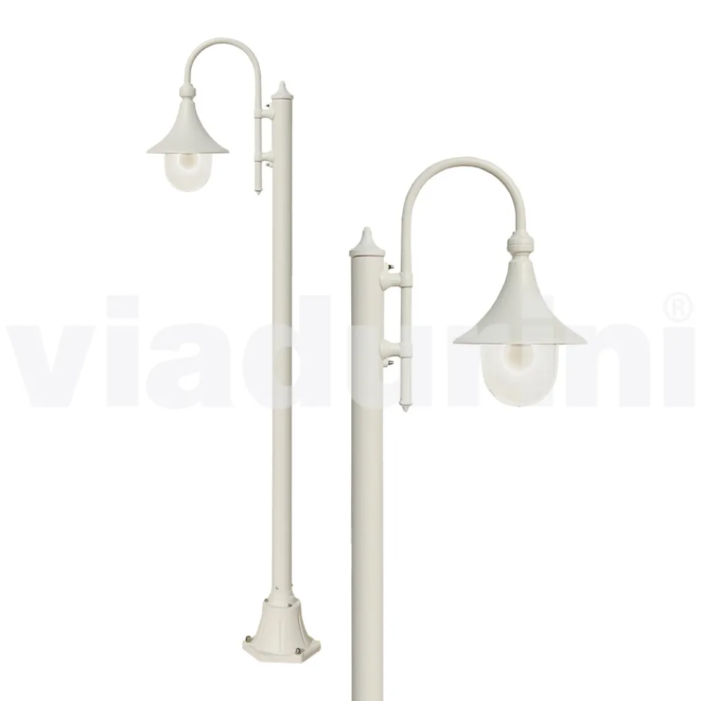 Weiße Gartenlampe aus Aluminium mit 1 Licht, hergestellt in Italien, Anusca