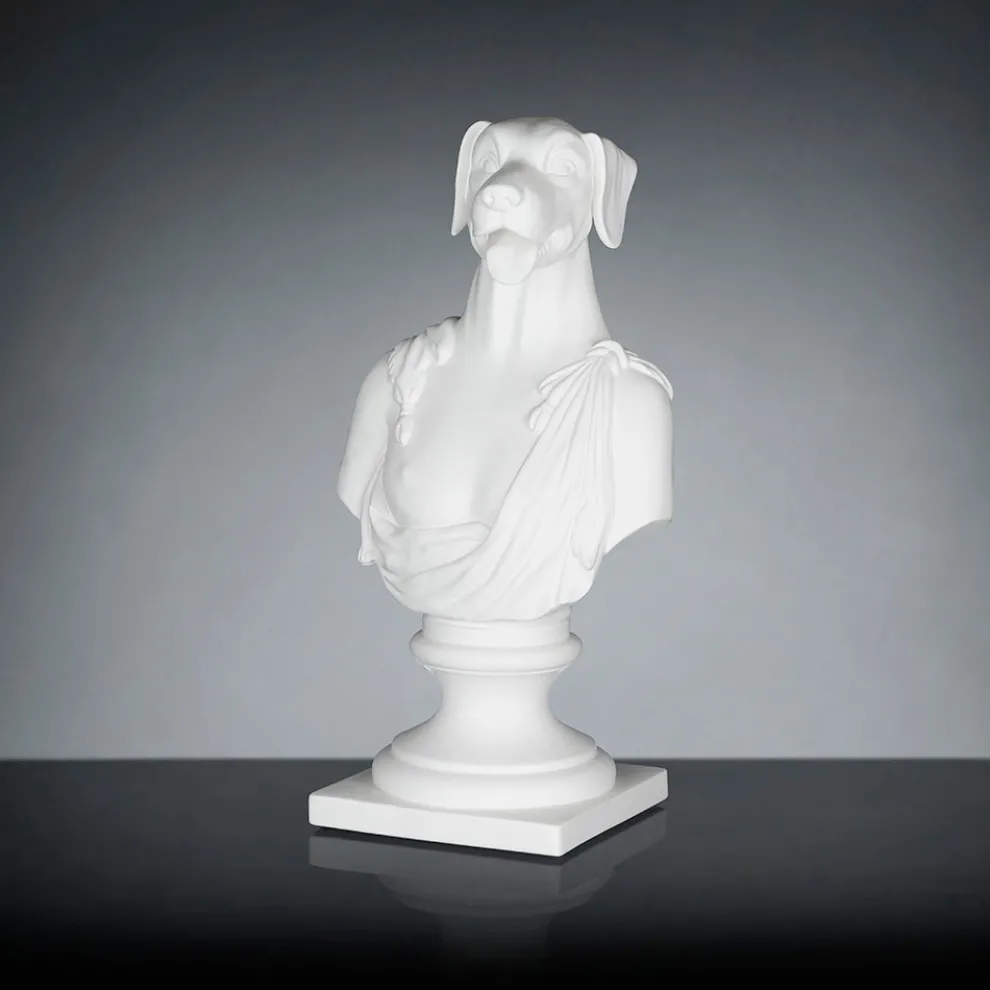 Weiße handgefertigte Keramikskulptur 100 % Made in Italy Fabas 1