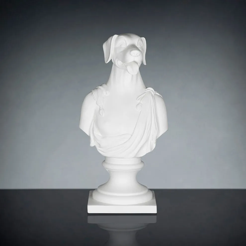 Weiße handgefertigte Keramikskulptur 100 % Made in Italy Fabas 1