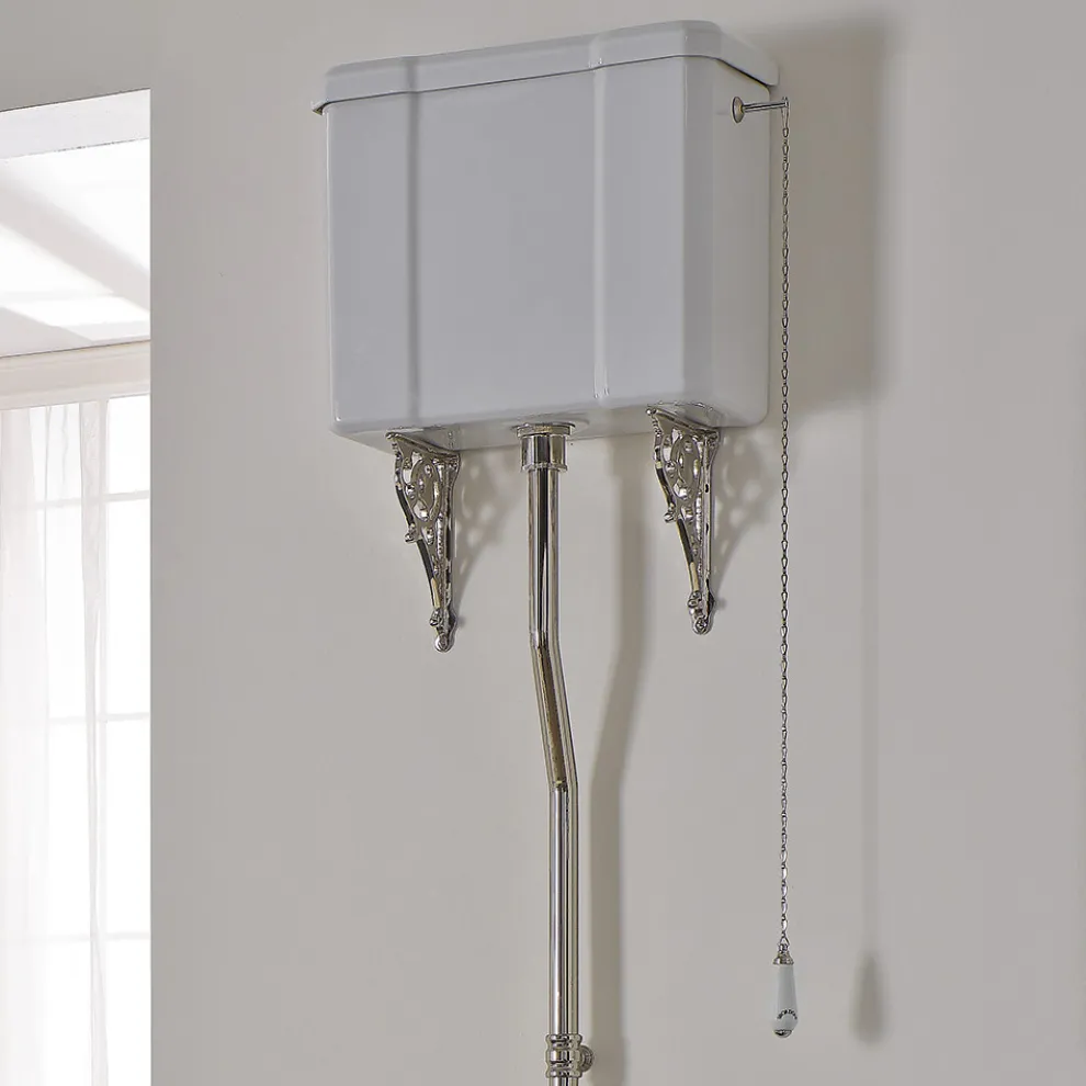 Weiße Keramikbodenvase mit schwarzem Sitz Made in Italy - Nausica