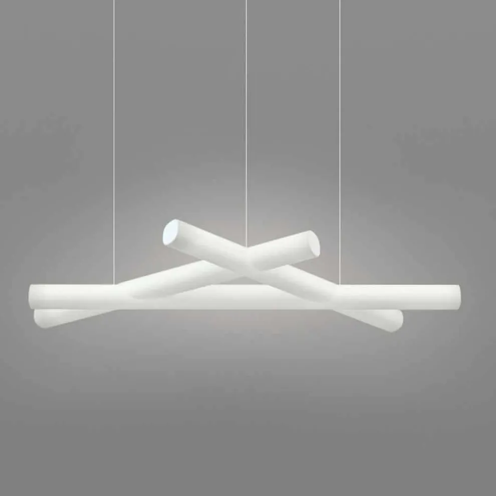 Weiße Polyethylen Pendelleuchte Slide Mesh, hergestellt in Italien