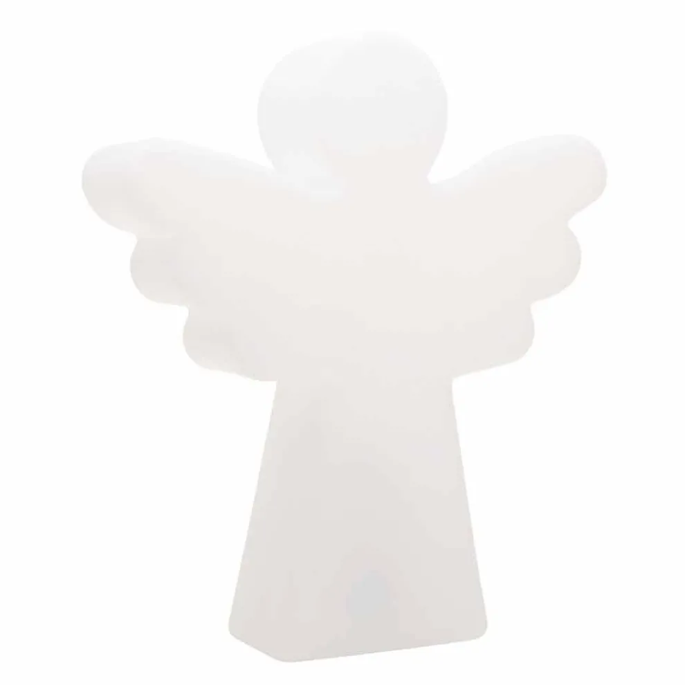 Weiße Stehleuchte E27, LED oder Solar Design mit Modern Angel - Angelostar