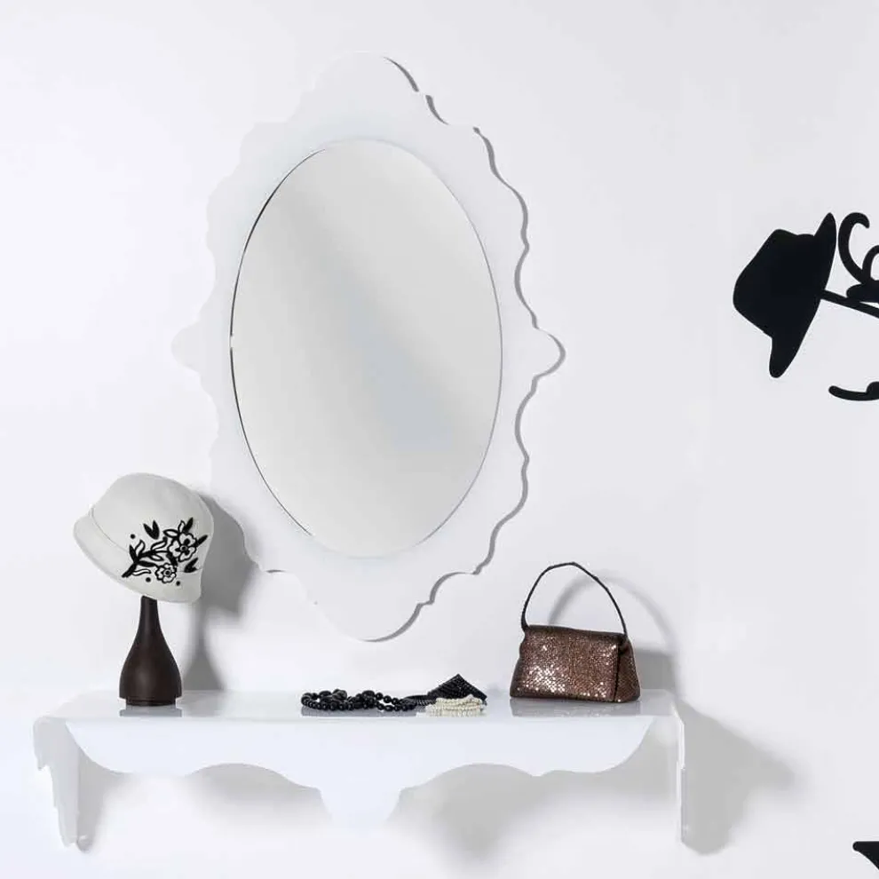 Weiße Wandkonsole, weiß, made in Italy