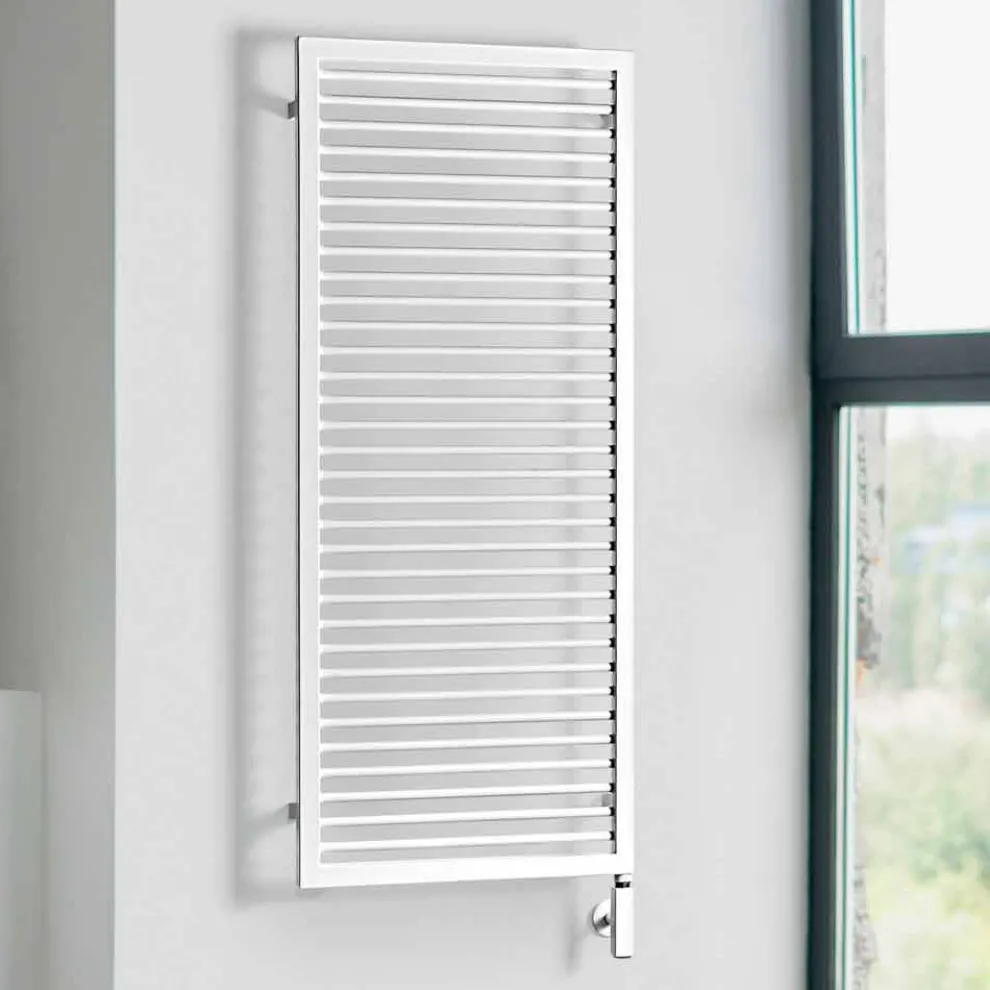 Weißer elektrischer Handtuchwärmer für Badezimmer aus Stahl - Shadow von Scirocco