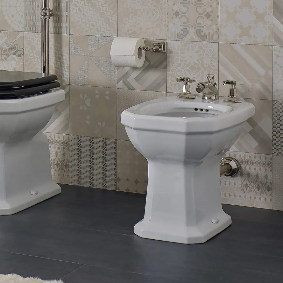 Weißer Keramik-Vintage-Stil Made in Italy Bidet - Nausica